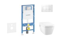 GEBERIT - Duofix Modul na závesné WC s tlačidlom Sigma30, matný chróm/chróm + Tece One - sprchovacia toaleta a doska, Rimless, SoftClose 111.300.00.5 NT7