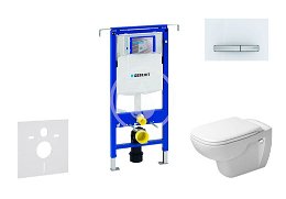 GEBERIT - Duofix Modul na závesné WC s tlačidlom Sigma50, alpská biela + Duravit D-Code - WC a doska, Rimless, SoftClose 111.355.00.5 NH8