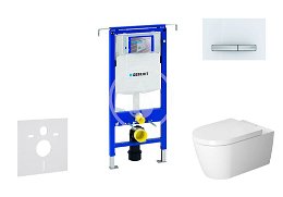 GEBERIT - Duofix Modul na závesné WC s tlačidlom Sigma50, alpská biela + Duravit ME by Starck - WC a doska, Rimless, SoftClose 111.355.00.5 NM8