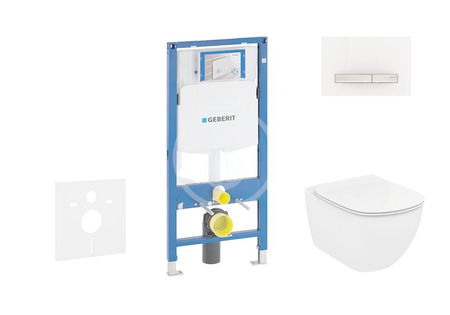 GEBERIT - Duofix Modul na závesné WC s tlačidlom Sigma50, alpská biela + Ideal Standard Tesi - WC a doska 111.300.00.5 NF8