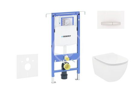 GEBERIT - Duofix Modul na závesné WC s tlačidlom Sigma50, alpská biela + Ideal Standard Tesi - WC a doska 111.355.00.5 NF8