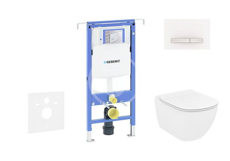 GEBERIT - Duofix Modul na závesné WC s tlačidlom Sigma50, alpská biela + Ideal Standard Tesi - WC a doska, Aquablade, SoftClose 111.355.00.5 NU8