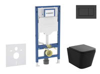 GEBERIT - Duofix Set předstěnové instalace, klozetu Arkas a sedátka softclose, tlačítko Sigma30, matná černá/černá SANI11CA5501B