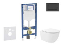 GEBERIT - Duofix Set předstěnové instalace, klozetu Oudee Vortex a sedátka softclose, tlačítko Sigma30, matná černá/černá SANI11CA5150B