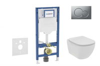 GEBERIT - Duofix Set předstěnové instalace, klozetu Tesi a sedátka softclose, tlačítko Sigma01, matný chrom SANI11CD2110