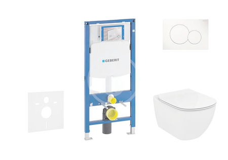 GEBERIT - Duofix Set predstenovej inštalácie, klozetu a dosky Ideal Standard Tesi, tlačidla Sigma01, Rimless, SoftClose, alpská biela 111.300.00.5 NE1