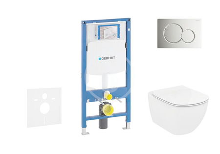 GEBERIT - Duofix Set predstenovej inštalácie, klozetu a dosky Ideal Standard Tesi, tlačidla Sigma01, Rimless, SoftClose, lesklý chróm 111.300.00.5 NE2