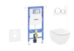 GEBERIT - Duofix Set predstenovej inštalácie, klozetu a dosky Ideal Standard Tesi, tlačidla Sigma20, Aquablade, SoftClose, biela/lesklý chróm 111.355.00.5 NU4