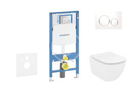 GEBERIT - Duofix Set predstenovej inštalácie, klozetu a dosky Ideal Standard Tesi, tlačidla Sigma20, Rimless, SoftClose, biela/chróm 111.300.00.5 NE4