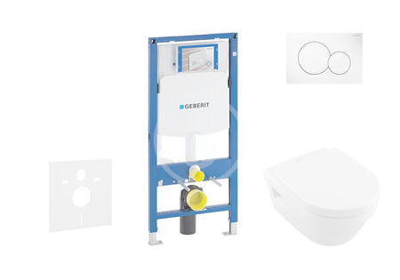 GEBERIT - Duofix Set predstenovej inštalácie, klozetu a dosky Villeroy & Boch, tlačidla Sigma01, DirectFlush, SoftClose, CeramicPlus, alpská biela 111.300.00.5 NB1