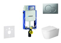 GEBERIT - Kombifix Modul na závesné WC s tlačidlom Sigma01, matný chróm + Duravit ME by Starck - WC a doska, Rimless, SoftClose 110.302.00.5 NM3