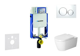 GEBERIT - Kombifix Modul na závesné WC s tlačidlom Sigma20, biela/lesklý chróm + Duravit ME by Starck - WC a doska, Rimless, SoftClose 110.302.00.5 NM4