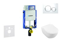 GEBERIT - Kombifix Modul na závesné WC s tlačidlom Sigma20, biela/lesklý chróm + Villeroy Boch - WC a doska, DirectFlush, SoftClose, CeramicPlus 110.302.00.5 NI4