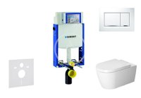 GEBERIT - Kombifix Modul na závesné WC s tlačidlom Sigma30, biela/lesklý chróm + Duravit ME by Starck - WC a doska, Rimless, SoftClose 110.302.00.5 NM5