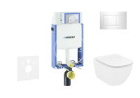 GEBERIT - Kombifix Modul na závesné WC s tlačidlom Sigma30, lesklý chróm/chróm mat + Ideal Standard Tesi - WC a doska, Aquablade, SoftClose 110.302.00.5 NU6