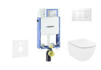 GEBERIT - Kombifix Modul na závesné WC s tlačidlom Sigma30, matný chróm/chróm + Ideal Standard Tesi - WC a doska, Aquablade, SoftClose 110.302.00.5 NU7