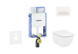 GEBERIT - Kombifix Modul na závesné WC s tlačidlom Sigma50, alpská biela + Ideal Standard Tesi - WC a doska, Aquablade, SoftClose 110.302.00.5 NU8