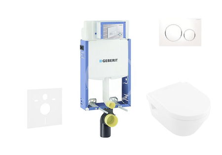 GEBERIT - Kombifix Set predstenovej inštalácie, klozetu a dosky Villeroy & Boch, tlačidla Sigma20, DirectFlush, SoftClose, CeramicPlus, biela/chróm 110.302.00.5 NB4