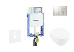 GEBERIT - Kombifix Set predstenovej inštalácie, klozetu a dosky Villeroy & Boch, tlačidla Sigma30, DirectFlush, SoftClose, CeramicPlus, matný chróm/chróm 110.302.00.5 NB7