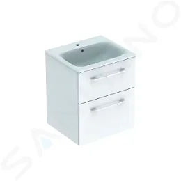 GEBERIT - Selnova Square Umývadlová skrinka 635x538x480 mm, s umývadlom, 2 zásuvky, lesklá biela 501.232.00.1