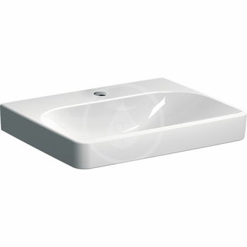 GEBERIT - Smyle Square Umývadlo 600x480 mm, bez prepadu, otvor na batériu, biela 501.732.00.1