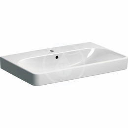 GEBERIT - Smyle Square Umývadlo, 750x480 mm, s prepadom, otvor na batériu, biela 500.249.01.1