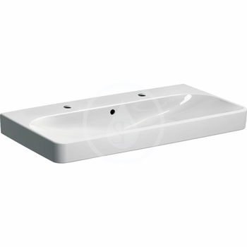 GEBERIT - Smyle Square Umývadlo 900x480 mm, s prepadom, 2 otvory na batérie, biela 500.252.01.1