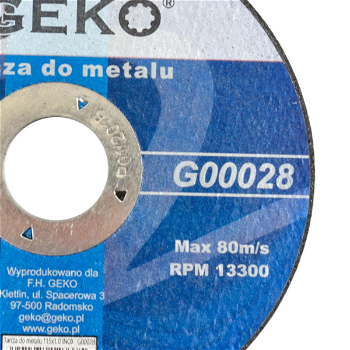 Geko Rezný kotúč na železo 115x1,0mm G00028