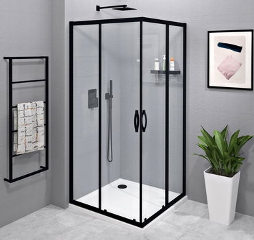 GELCO - SIGMA SIMPLY BLACK štvorcová sprchová zástena 800x800 rohový vstup, číre sklo GS2180BGS2180B