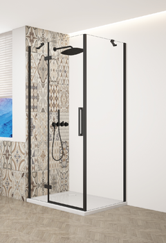 GELCO TRINITY BLACK štvorcový kút 1200x1200 ľavý, číre sklo, GT5612-12CL-B GT5612-12CL-B