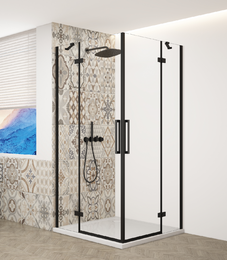GELCO - TRINITY BLACK štvorcový kút 900x900 rohový vstup, číre sklo, GT2290-90C-B GT2290-90C-B