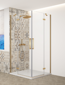 GELCO - TRINITY GOLD štvorcový kút 900x900 rohový vstup, číre sklo, GT2290-90C-G GT2290-90C-G