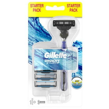 Gillette Holiaci strojček + 3 hlavice Mach3 Štart