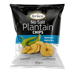 Grace Bezlepkové chipsy zo zelených banánov plantain nesolené 85 g