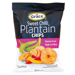 Grace Bezlepkové chipsy zo zelených banánov plantain sweet chilli 85 g