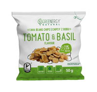 Greenergy Fava Chips s príchuťou paradajok a bazalky 50 g