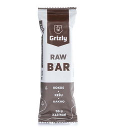 GRIZLY  RAW Bar kokos-kešu-kakao 55 g