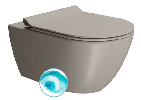 GSI - PURA závesná WC misa, Swirlflush, 36x55cm, tortora dual-mat 881505