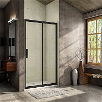 H K - Luxusné posuvné sprchové dvere ALTO BLACK 96- 100x195cm Ľ/P so Soft close zatváraním SE-ALTOBLACK100SET