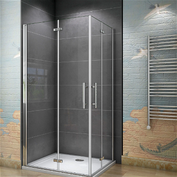 H K - Obdĺžnikový sprchovací kút SOLO R811, 80x110 cm so zalamovacími dverami, rohový vstup vrátane sprchovej vaničky z liateho mramoru SE-SOLOR811/THOR-11080