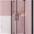 H K - Sprchovací kút MELODY BLACK R908, 90x80 cm so zalamovacími dverami vstup vrátane sprchovej vaničky z liateho mramoru SE-MELODYBLACKR908/THOR-9080