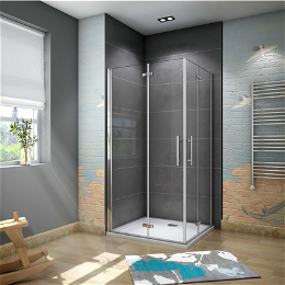 H K - Štvorcový sprchovací kút SOLO R101, 100x100 cm so zalamovacími dverami, rohový vstup vrátane sprchovej vaničky z liateho mramoru SE-SOLOR101/THOR100SQ