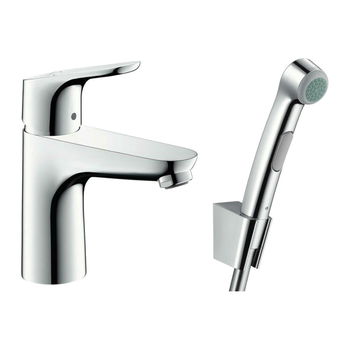 Hansgrohe Focus - Páková umývadlová batéria 100 s ručnou sprchou Bidette a sprchovou hadicou 160 cm, chróm 31927000