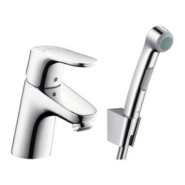 Hansgrohe Focus - Páková umývadlová batéria 70 s ručnou sprchou Bidette a sprchovou hadicou 160 cm, chróm 31926000