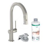 HANSGROHE HANSGROHE - Aqittura M91 Drezová batéria s výsuvnou koncovkou a filtráciou, sBox, vzhľad nerezu 76800800