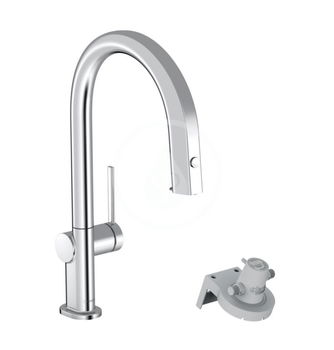 HANSGROHE HANSGROHE - Aqittura M91 Drezová batéria s výsuvnou koncovkou a filtračnou hlavicou, chróm 76803000