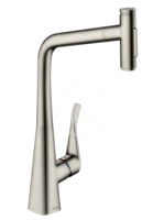 HANSGROHE HANSGROHE - M71 Drezová batéria M7117-H320 s výsuvnou spŕškou, sBOX, vzhľad nehrdzavejúcej ocele 73816800