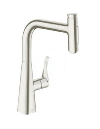 HANSGROHE HANSGROHE - M71 Drezová batéria Metris Select s výsuvnou spŕškou, vzhľad nerezový 73822800