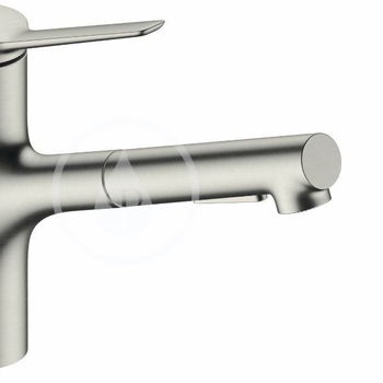 HANSGROHE HANSGROHE - Zesis M33 Drezová batéria 150, s výsuvnou spŕškou, sBox lite, 2 prúdy, vzhľad nerezový 74803800