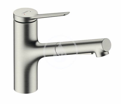 HANSGROHE HANSGROHE - Zesis M33 Drezová batéria 150, s výsuvnou spŕškou, sBox lite, 2 prúdy, vzhľad nerezový 74803800